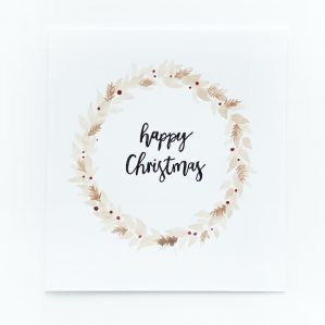 Hand-painted Christmas card - in browns